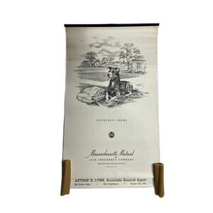 Massachusetts Mutual Life Insurance Co Faithfully Yours Dog Calendar 1953